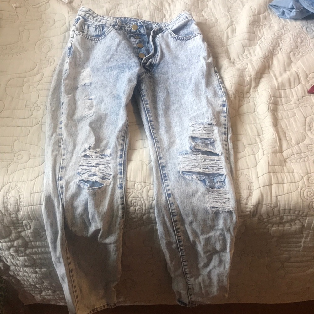 SHEIN acid wash mom jeans
